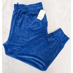 Wonderly Studio Jog Pants Women's 4X NEW Royal Blue Velveteen Pockets Activewear